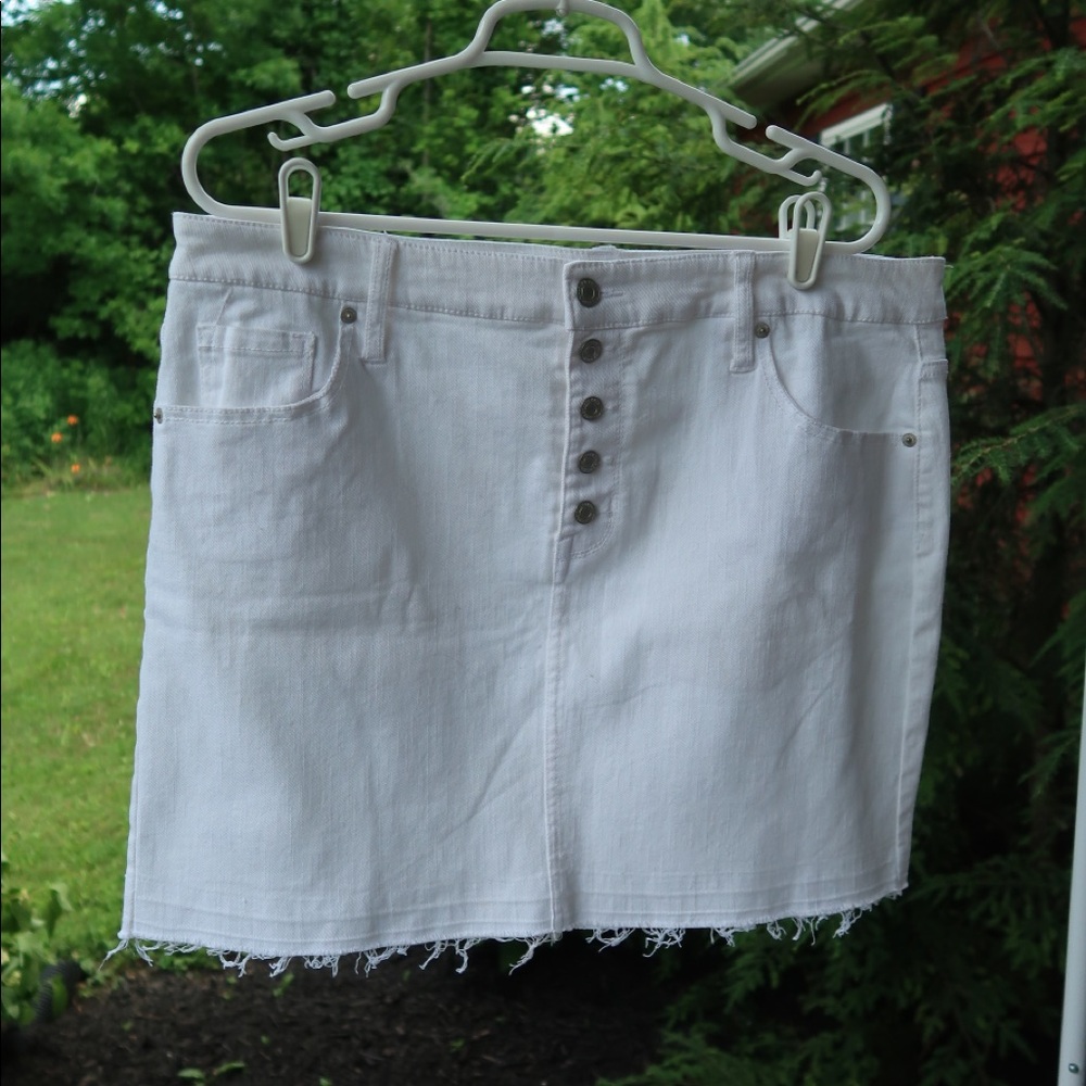 Mossimo High Waisted White Denim Skirt